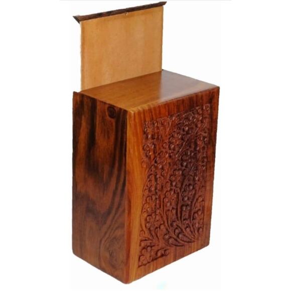 Keepsake Urn for Ashes, Wooden Urn for Human Pet Ash Funeral Cremation Urn Small - Picture 3 of 8